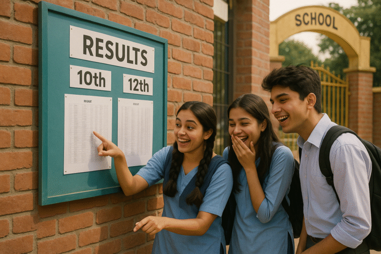 “छात्र MP Board 10th और 12th Result 2025 को mpresults.nic.in पर चेक करते हुए