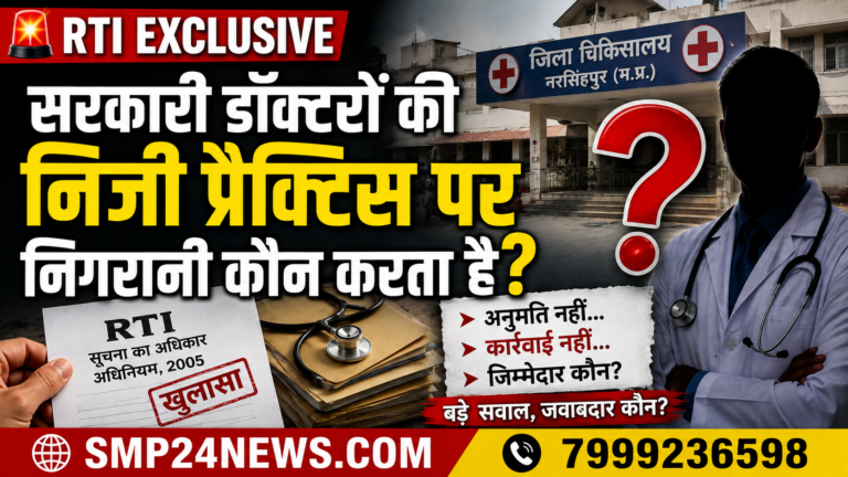 RTI दस्तावेजों के आधार पर सरकारी डॉक्टरों की निजी प्रैक्टिस, प्रशासनिक जवाबदेही और निगरानी व्यवस्था पर विशेष खोजी रिपोर्ट।